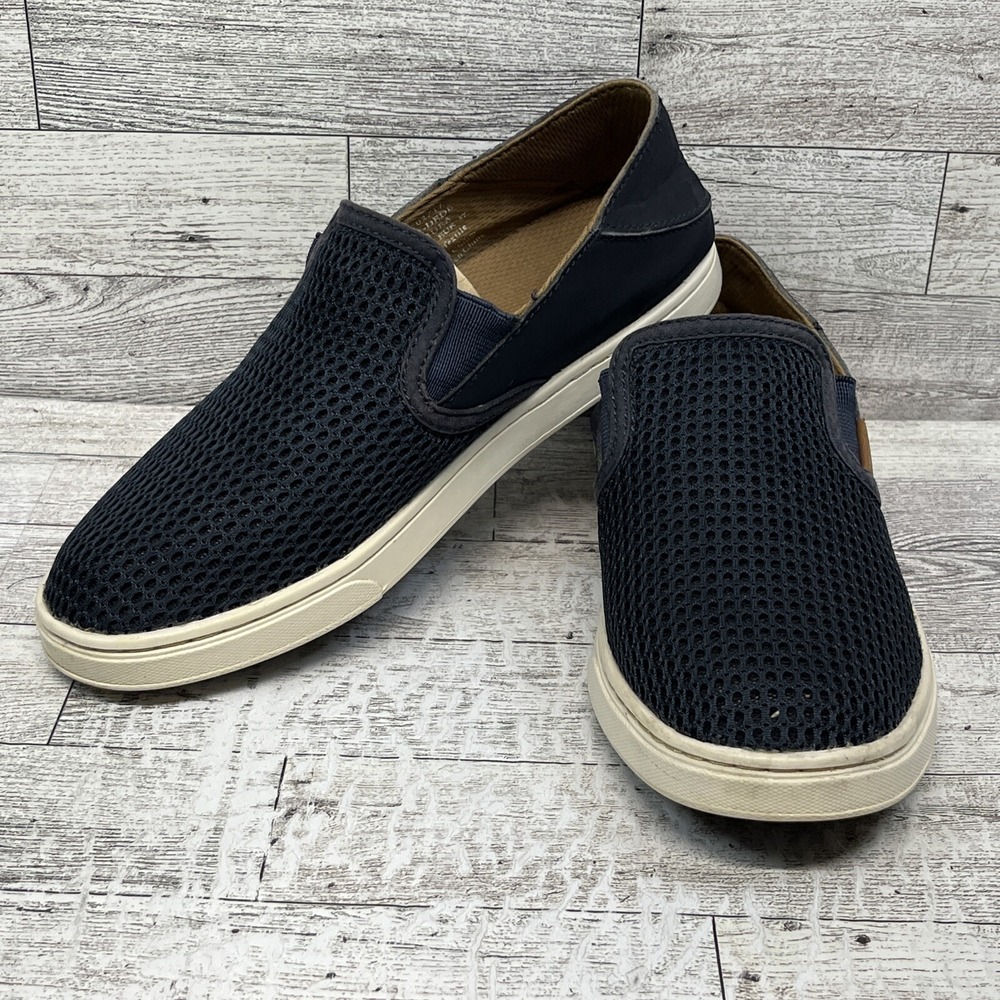OluKai Dede Pehuea Navy Blue Mesh Slip On Casual Shoes 20271 Women Size 7